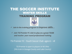 Soccer Institute winter Skills Training Program