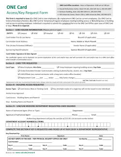 ONE Card Request Form