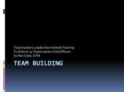 Team Building - District 25 Toastmasters