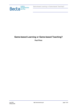 Game-based Learning or Game-based Teaching?