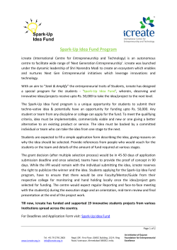 Spark-Up Idea Fund Program