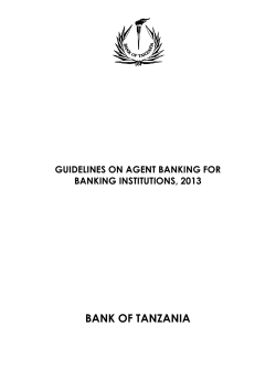 Guidelines for Agent Banking For Banking