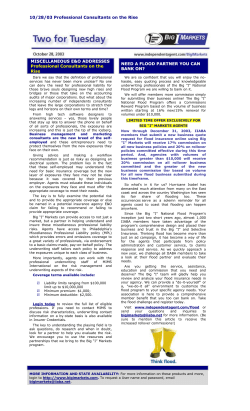 10/28/03 Professional Consultants on the Rise MISCELLANEOUS
