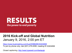 January 2016 Webinar Slides