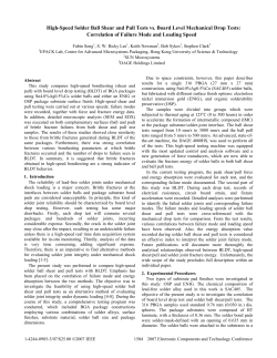 High Speed Solder Ball Shear and Pull Tests vs. Board Level