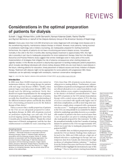 Considerations in the Optimal Preparation for Dialysis
