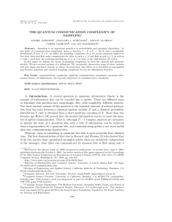 The Quantum Communication Complexity of Sampling.