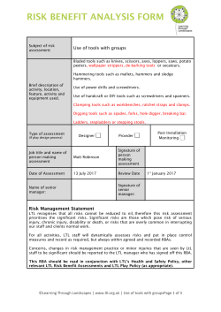 Tool Use Outdoors Risk Assessment