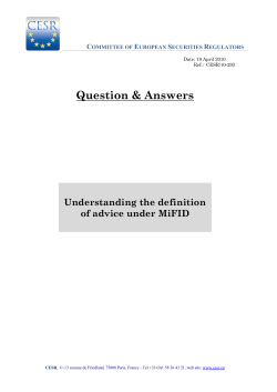 Understanding the definition of advice under MiFID