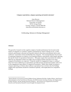 Category expectations, category spanning and market outcomes 1