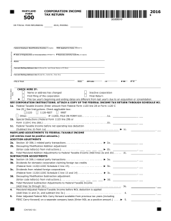 Form 500 - Maryland Tax Forms and Instructions