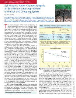 Soil Organic Matter Changes towards an Equilibrium Level