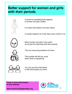 Better support for women and girls with their periods