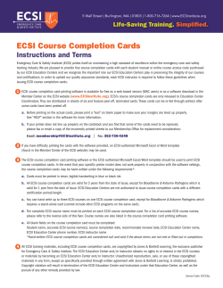 ECSI Course Completion Cards - Emergency Care and Safety Institute