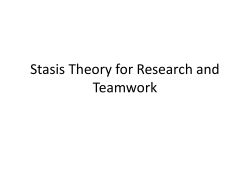 Stasis Theory for Research and Teamwork
