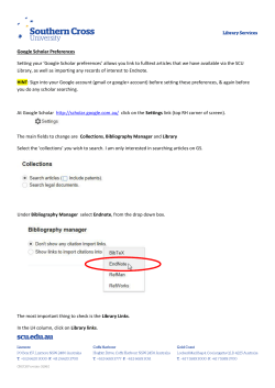Google Scholar preferences - Southern Cross University
