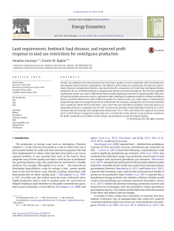 Land requirements, feedstock haul distance, and expected profit