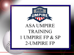 asa umpire training - 1 and 2 umpire