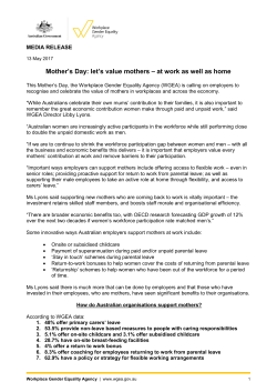 Mother`s Day: let`s value mothers - The Workplace Gender Equality