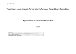 Three Rivers LSP PRG Commissioned Work Agreement Form 2009