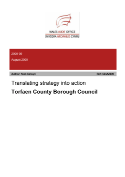 Strategy into Action - Torfaen County Borough Council