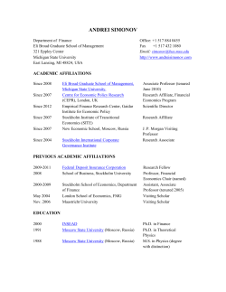 Andrei Simonov Page 1 of 12 ANDREI SIMONOV Department of