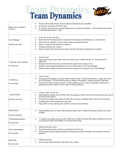Head Coach / Assistant Coaches Position will be determined by