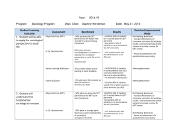 2014-15 Program: Sociology Program Dept. Chair