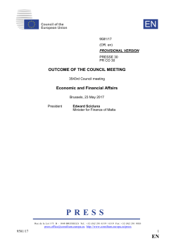 Outcome of the Council meeting - Council of the European Union