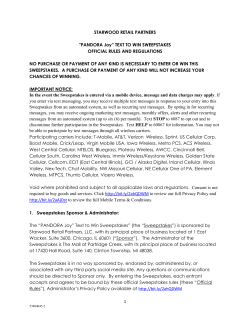 2016 PANDORA Joy Text to Win Sweepstakes