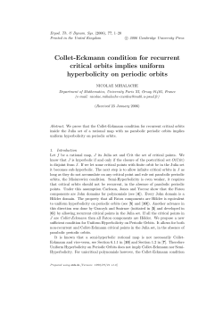 Collet-Eckmann condition for recurrent critical orbits implies uniform