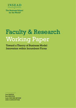 Toward a Theory of Business Model Innovation within