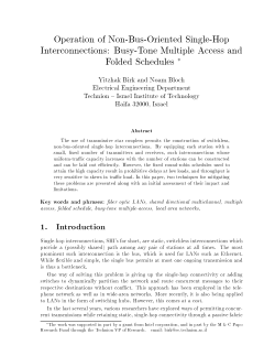 Operation of Non-Bus-Oriented Single-Hop