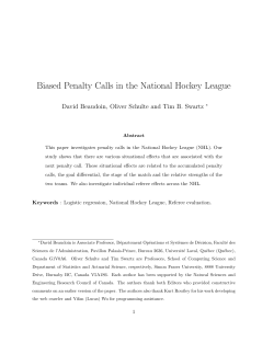 Biased Penalty Calls in the National Hockey League