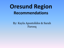 Oresund Region - Martin Prosperity Institute
