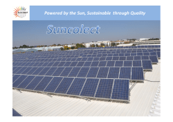 Powered by the Sun, Sustainable through Quality