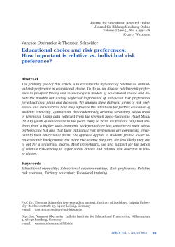 How important is relative vs. individual risk preference?