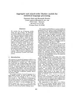 Aggregate and mixed-order Markov models for statistical language