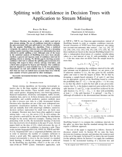 Splitting with confidence in decision trees with application to stream