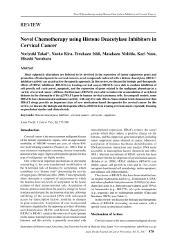 REVIEW Novel Chemotherapy using Histone Deacetylase Inhibitors