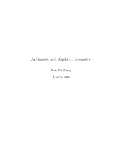 Arithmetic and Algebraic Geometry
