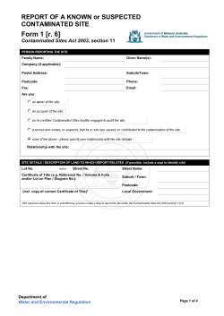 Schedule 1 * Forms - Department of Environment Regulation