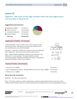 Grade 1 Mathematics Module 4, Topic F, Lesson 25