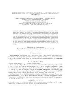 PERMUTATIONS, PATTERN AVOIDANCE, AND THE CATALAN