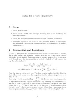 Notes for 6 April (Thursday)