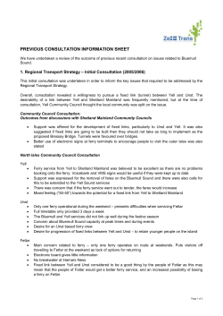 Information Sheet &ndash; Bressay Link Group