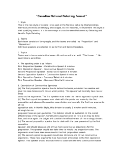 Canadian National Debating Format