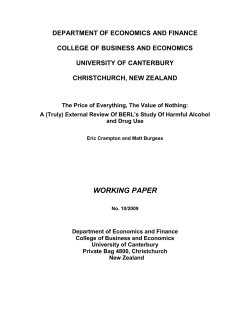 External Review Of BERL`s Study Of Harmful Alcohol and Drug Use