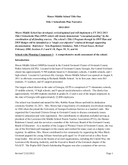 Moore Middle School Title One Title 1 Schoolwide Plan Narrative