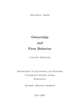 Ownership and Firm Behavior